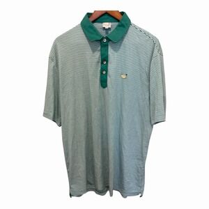 Masters Collection Polo Shirt Mens XL Green White Striped Golf Augusta Masters